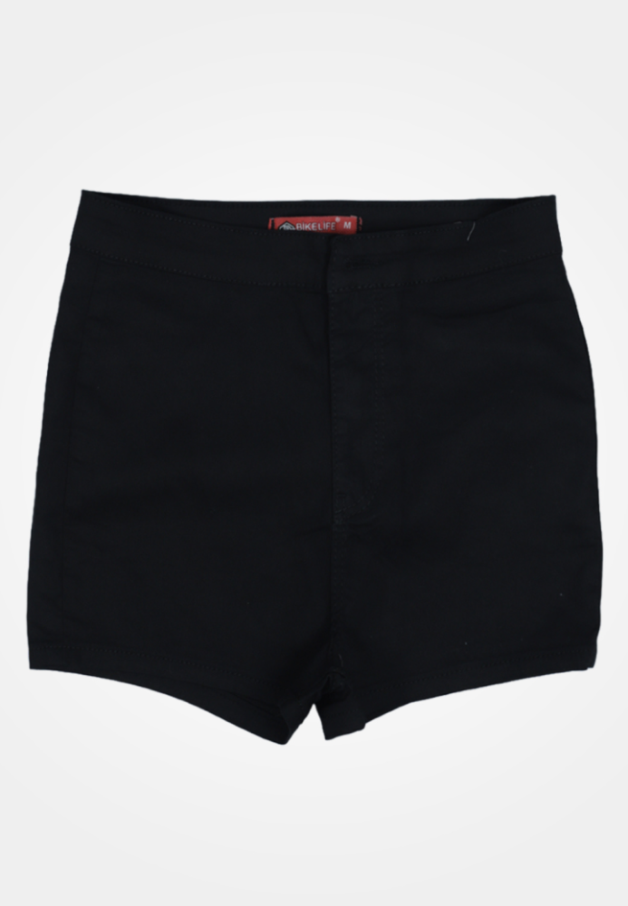 Blugi scurți damă de vară – elastici, mulați, cu buzunare la spate-negru,Engros